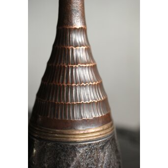 一雄銘 異材接合/はぎあわせ技法銀花瓶　M432 