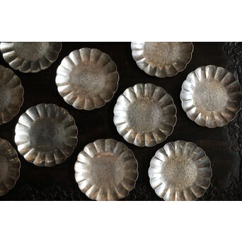 一鳳斎銘純銀菊型 銘々皿 10枚1組　M433