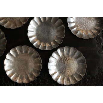 一鳳斎銘純銀菊型 銘々皿 10枚1組　M433 