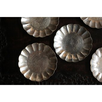 一鳳斎銘純銀菊型 銘々皿 10枚1組　M433 