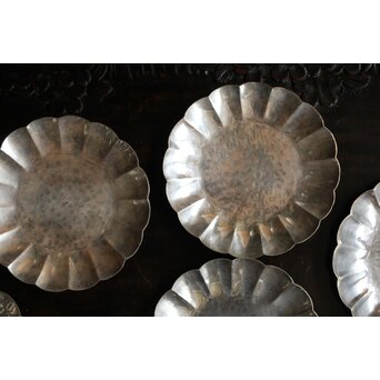 一鳳斎銘純銀菊型 銘々皿 10枚1組　M433 