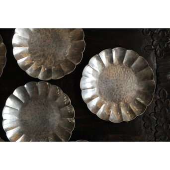 一鳳斎銘純銀菊型 銘々皿 10枚1組　M433 