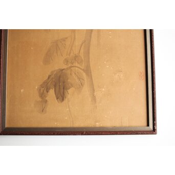 寺崎広業/廣業 ひまわり 紙本額装　Z553 