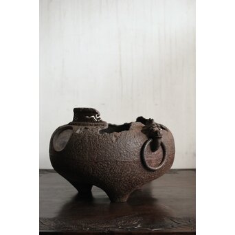 ヤツレ瓶掛 風炉釜 鉄瓶掛　M434 