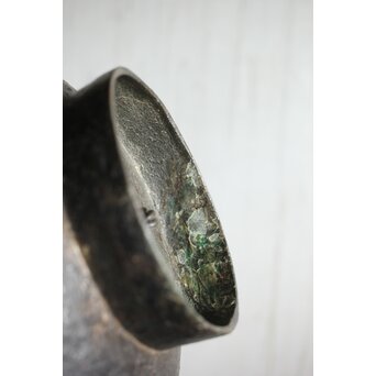 漢 青銅花瓶 / 汉代 青铜蒜头瓶 六花形口長頸壺　M435 