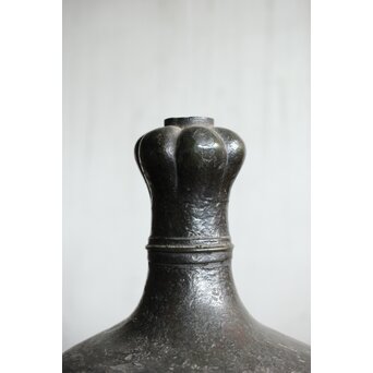 漢 青銅花瓶 / 汉代 青铜蒜头瓶 六花形口長頸壺　M435 