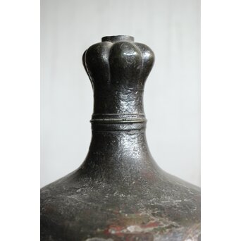 漢 青銅花瓶 / 汉代 青铜蒜头瓶 六花形口長頸壺　M435 