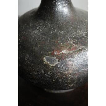 漢 青銅花瓶 / 汉代 青铜蒜头瓶 六花形口長頸壺　M435 