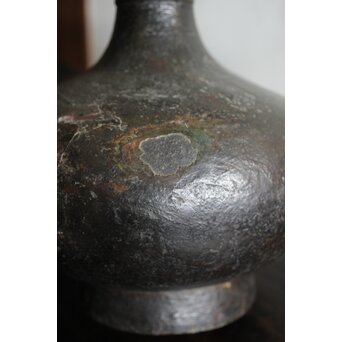 漢 青銅花瓶 / 汉代 青铜蒜头瓶 六花形口長頸壺　M435 