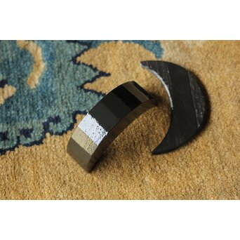 飛来一閑 三日月香合/平方茶入盆　Q369 