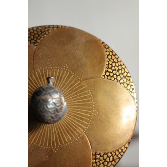 狩野探幽 群鶴図 松竹梅意匠 銀象嵌平手 蒔絵蓋 銚子　M436 