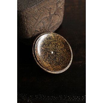 狩野探幽 群鶴図 松竹梅意匠 銀象嵌平手 蒔絵蓋 銚子　M436 