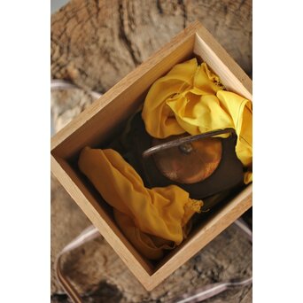 狩野探幽 群鶴図 松竹梅意匠 銀象嵌平手 蒔絵蓋 銚子　M436 