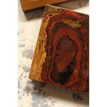 堆漆四方香合　Q370 