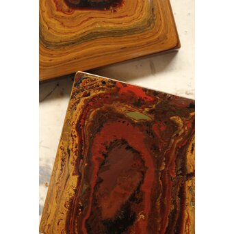 堆漆四方香合　Q370 