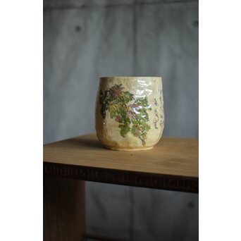 清水七兵衛 手捻碗 絵付　P500 