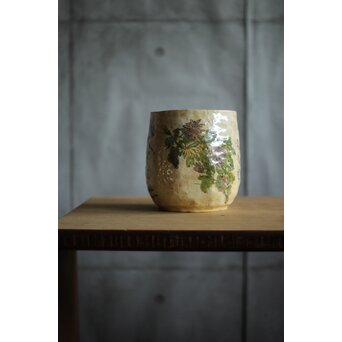 清水七兵衛 手捻碗 絵付　P500 