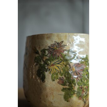 清水七兵衛 手捻碗 絵付　P500 