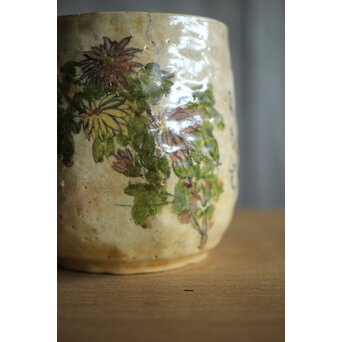 清水七兵衛 手捻碗 絵付　P500 