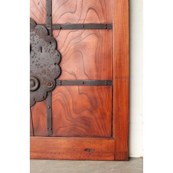 総欅赤い格子蔵戸　W0175Y 