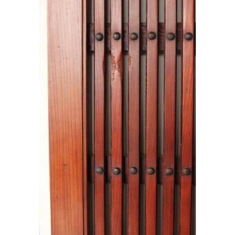 総欅赤い格子蔵戸　W0175Y 