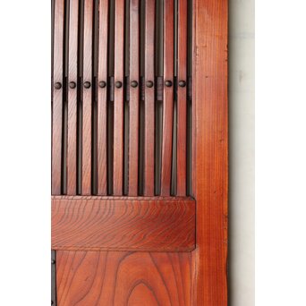 総欅赤い格子蔵戸　W0175Y 