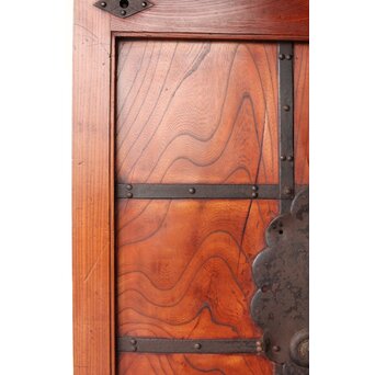 総欅赤い格子蔵戸　W0175Y 