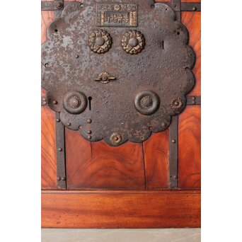 総欅赤い格子蔵戸　W0175Y 