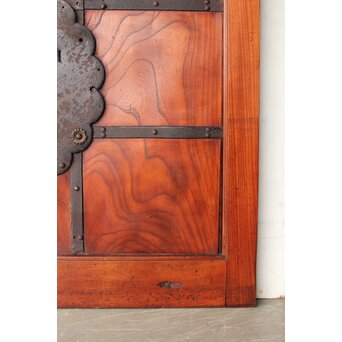 総欅赤い格子蔵戸　W0175Y 