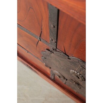 総欅赤い格子蔵戸　W0175Y 