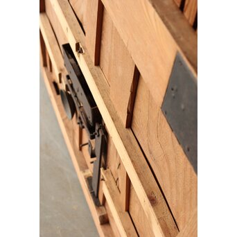 総欅赤い格子蔵戸　W0175Y 