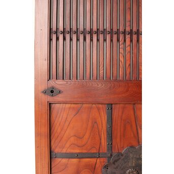 総欅赤い格子蔵戸　W0175Y 