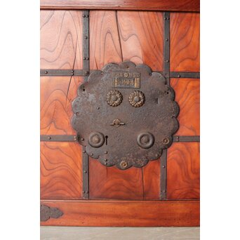 総欅赤い格子蔵戸　W0175Y 