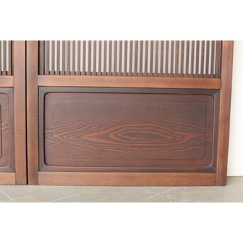 障子枠付 釘無細身格子戸 4枚1組　L1144 