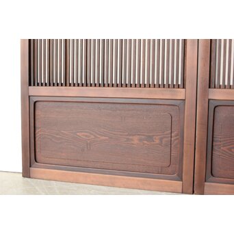 障子枠付 釘無細身格子戸 4枚1組　L1144 