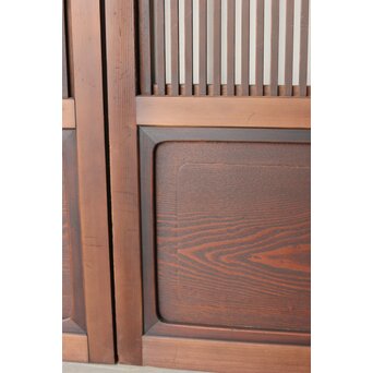 障子枠付 釘無細身格子戸 4枚1組　L1144 