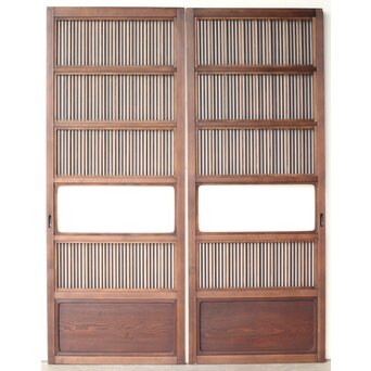 障子枠付 釘無細身格子戸 4枚1組　L1144 AB　ウラ