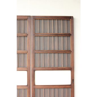 障子枠付 釘無細身格子戸 4枚1組　L1144 