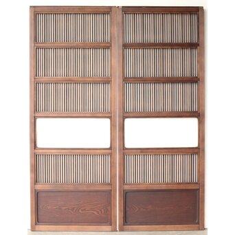 障子枠付 釘無細身格子戸 4枚1組　L1144 CD　ウラ