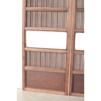 障子枠付 釘無細身格子戸 4枚1組　L1144 