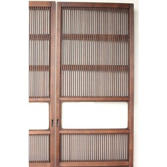 障子枠付 釘無細身格子戸 4枚1組　L1144 