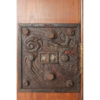 庄内手 鍾馗大鉄金具蔵戸　W0178Y 