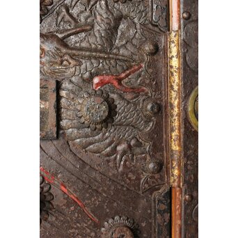 庄内手 鍾馗大鉄金具蔵戸　W0178Y 