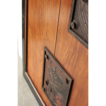 庄内手 鍾馗大鉄金具蔵戸　W0178Y 