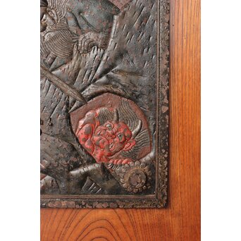 庄内手 鍾馗大鉄金具蔵戸　W0178Y 