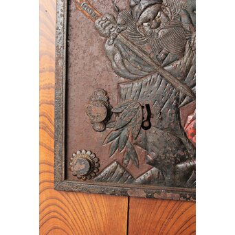 庄内手 鍾馗大鉄金具蔵戸　W0178Y 