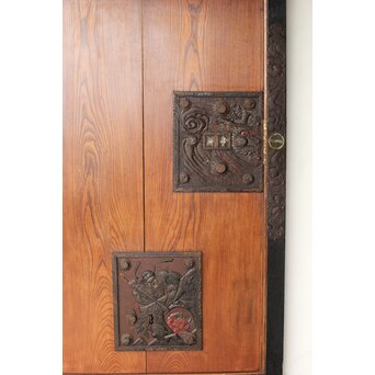 庄内手 鍾馗大鉄金具蔵戸　W0178Y 