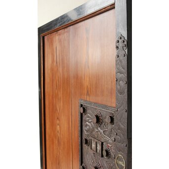 庄内手 鍾馗大鉄金具蔵戸　W0178Y 