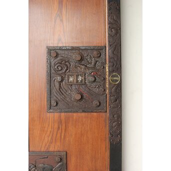 庄内手 鍾馗大鉄金具蔵戸　W0178Y 