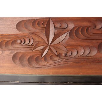 竜田川 欅一枚板木彫欄間 2枚1組　R0443Y 